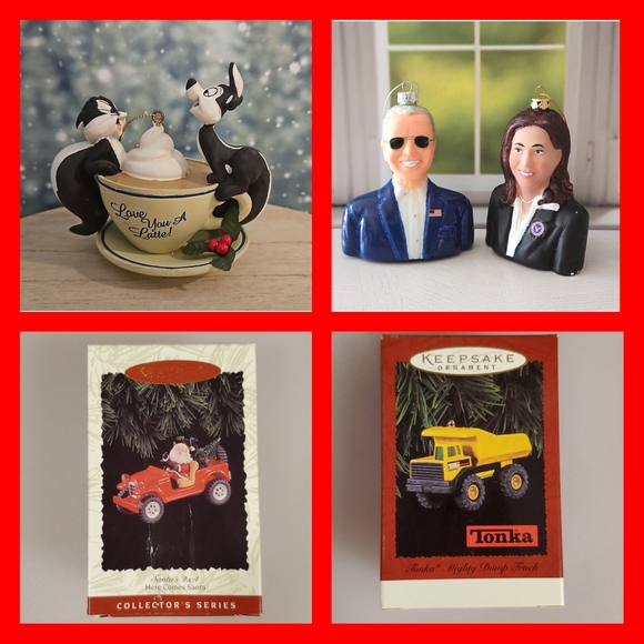 Lot of 5 purple magenta Christmas ornaments 1 glittered EUC - Picture 7 of 13